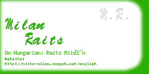 milan raits business card